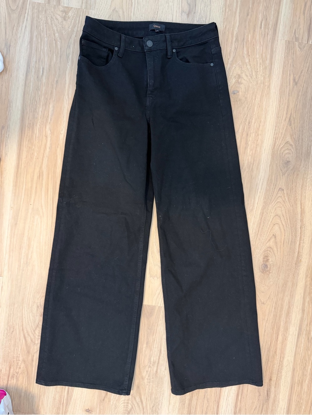 Quince Black Wide-Leg Jeans